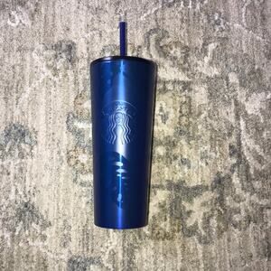 NWT Starbucks Stainless Steel Blue Jungle Leaf Tumbler